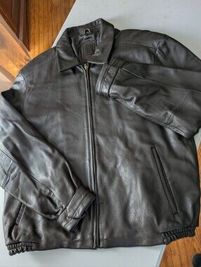Brown Leather Robert Comstock Expedition Jacket